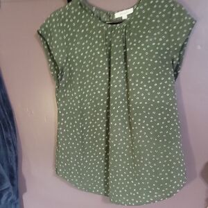 Monday Fun Green Polka Dot Women's Top